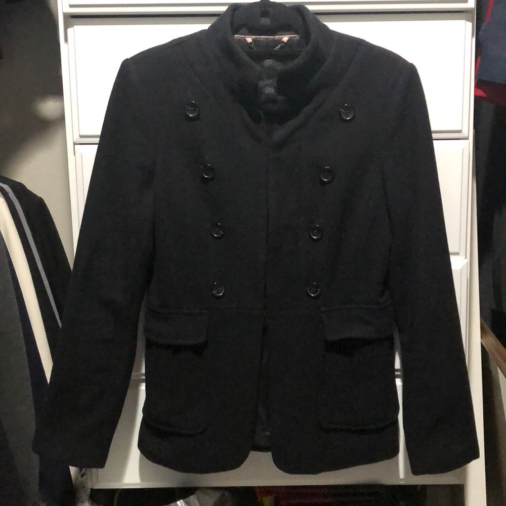 Black military style blazer coat